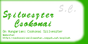 szilveszter csokonai business card